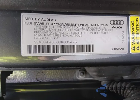 2009 Audi A4 2.0T Cabriolet из США, поврежденный, VIN WAUAF48H09K005475